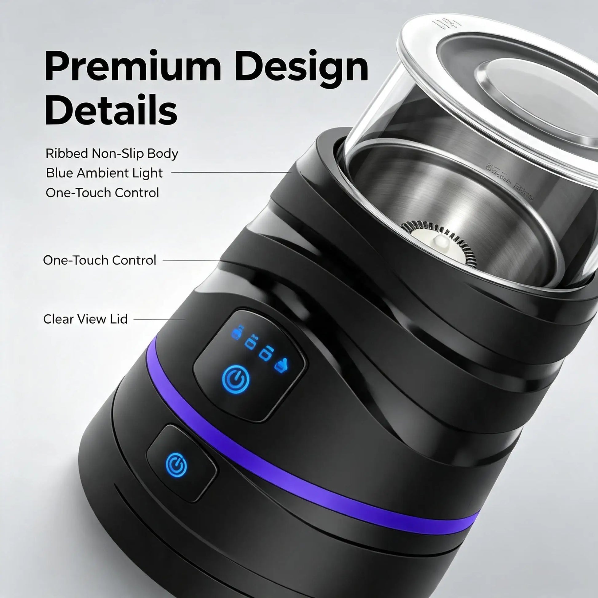 Macchina per Schiuma Latte Elettrica 4 in 1 con Spegnimento Automatico | Design Silenzioso per Cappuccini e Cioccolate Calde 0
