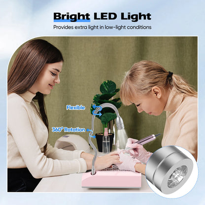 Macchina per Unghie 6 in 1 | Trapano Elettrico con Raccoglitore di Polvere e Lampada LED | Strumento Multifunzionale per Nail Art e Design Unghie 5