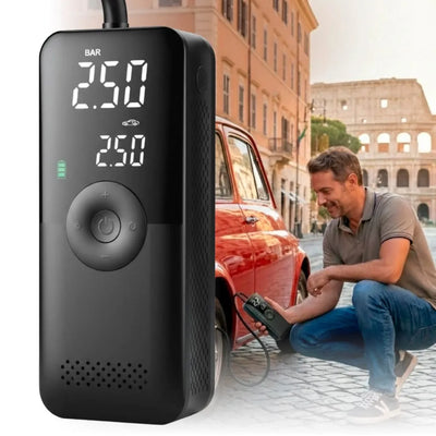 Gonfleur de pneus rechargeable | Pompe numérique portable avec écran LCD | Idéal pour les voitures, motos et vélos