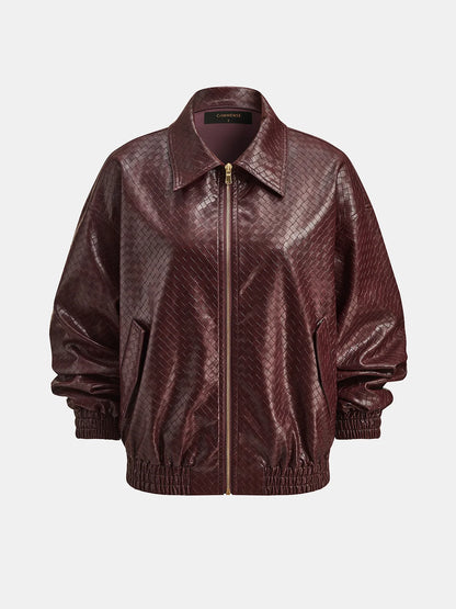 Marco | Elegante Bomber Pelle Uomo In Ecopelle Intrecciata 2