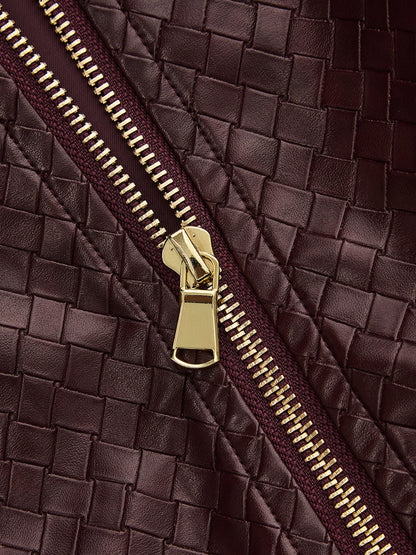 Marco | Elegante Bomber Pelle Uomo In Ecopelle Intrecciata 4
