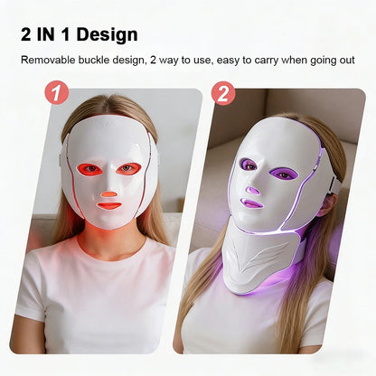 Maschere Facciali LED | Maschera Ringiovanente Senza Fili con 7 Colori | Trattamento Anti-Aging per una Pelle Sana e Luminoso 2