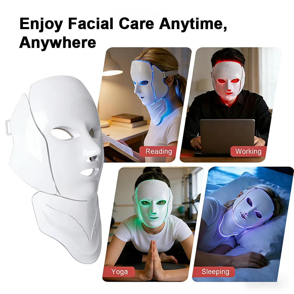 Maschere Facciali LED | Maschera Ringiovanente Senza Fili con 7 Colori | Trattamento Anti-Aging per una Pelle Sana e Luminoso 5