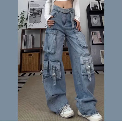 Mason | Vintage Cargo Jeans Dritti con Multitasche per Look Grunge 6