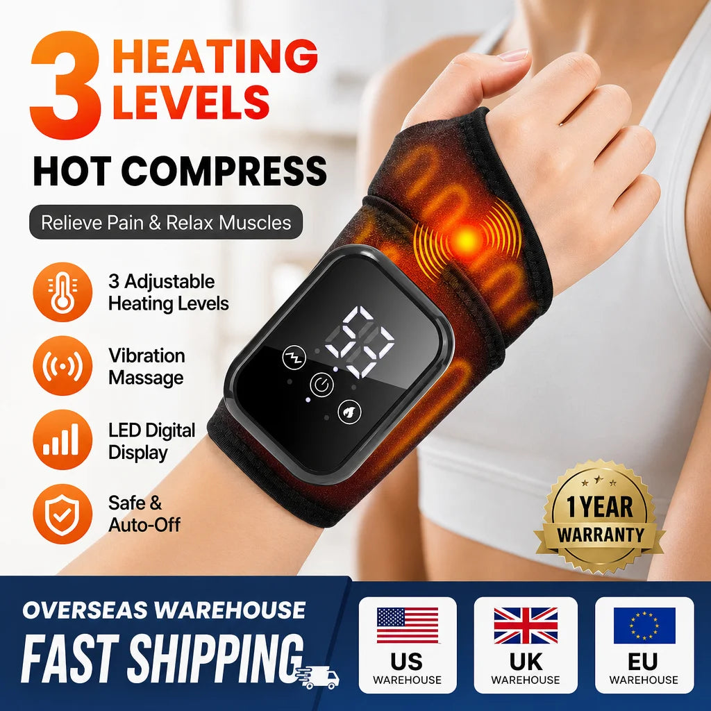 Massaggiatore Elettrico per Polso con Calore e Vibrazione - Comfort Personalizzato per Rilassamento Totale 0