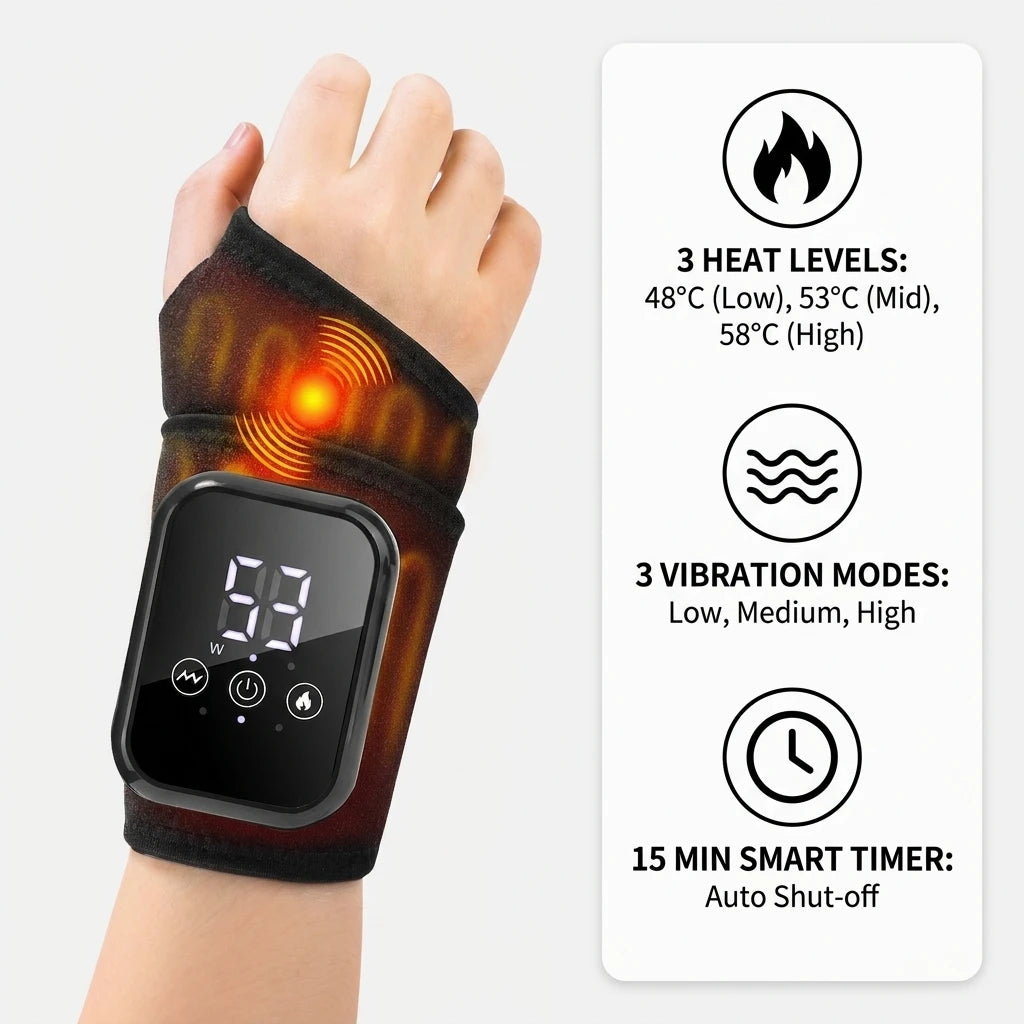 Massaggiatore Elettrico per Polso con Calore e Vibrazione - Comfort Personalizzato per Rilassamento Totale 2