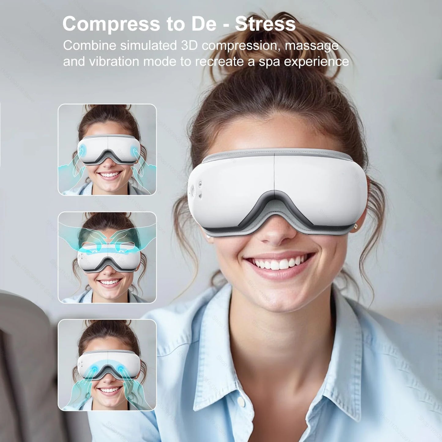 Massaggiatore per Occhi | Maschera Bluetooth con Vibrazione e Riscaldamento | Rilassamento e Comfort per Alleviare l'Affaticamento Visivo 3