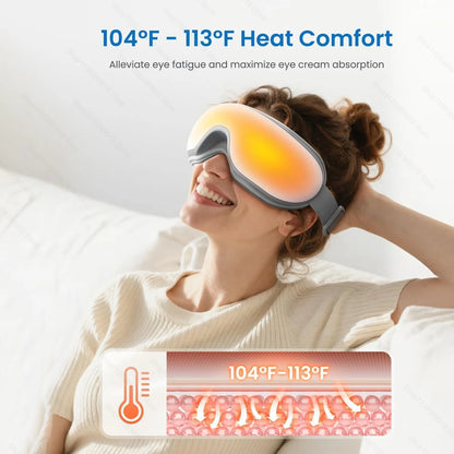 Massaggiatore per Occhi | Maschera Bluetooth con Vibrazione e Riscaldamento | Rilassamento e Comfort per Alleviare l'Affaticamento Visivo 4