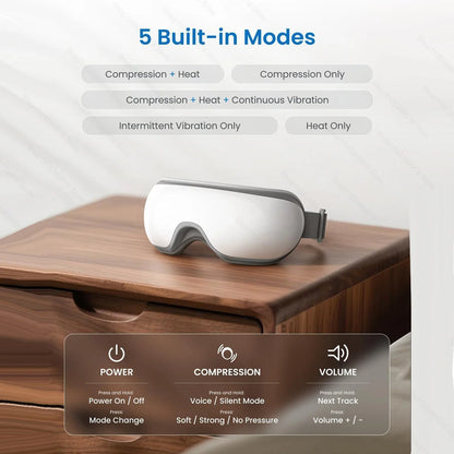 Massaggiatore per Occhi | Maschera Bluetooth con Vibrazione e Riscaldamento | Rilassamento e Comfort per Alleviare l'Affaticamento Visivo 5
