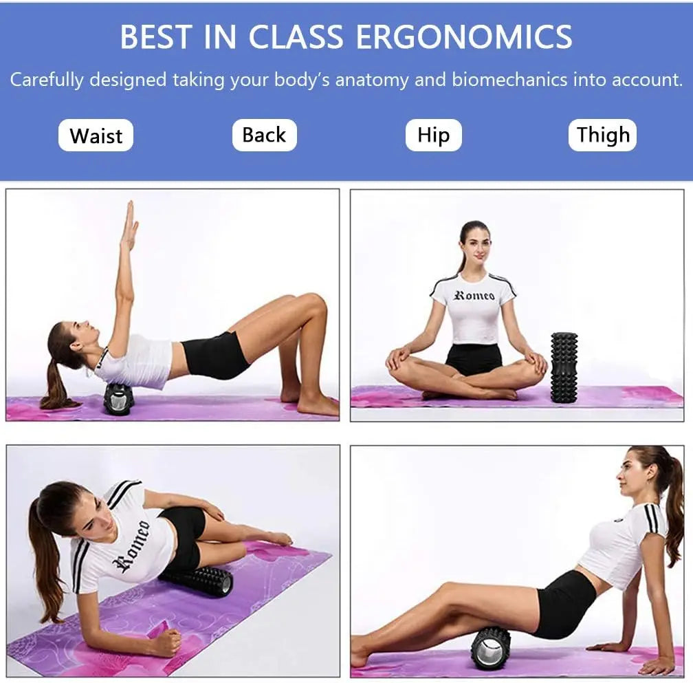 Massaggio Profondo | Set 5 in 1 con Sfera, Bastone e Rullo per Esercizi di Fitness e Recupero Muscolare 2