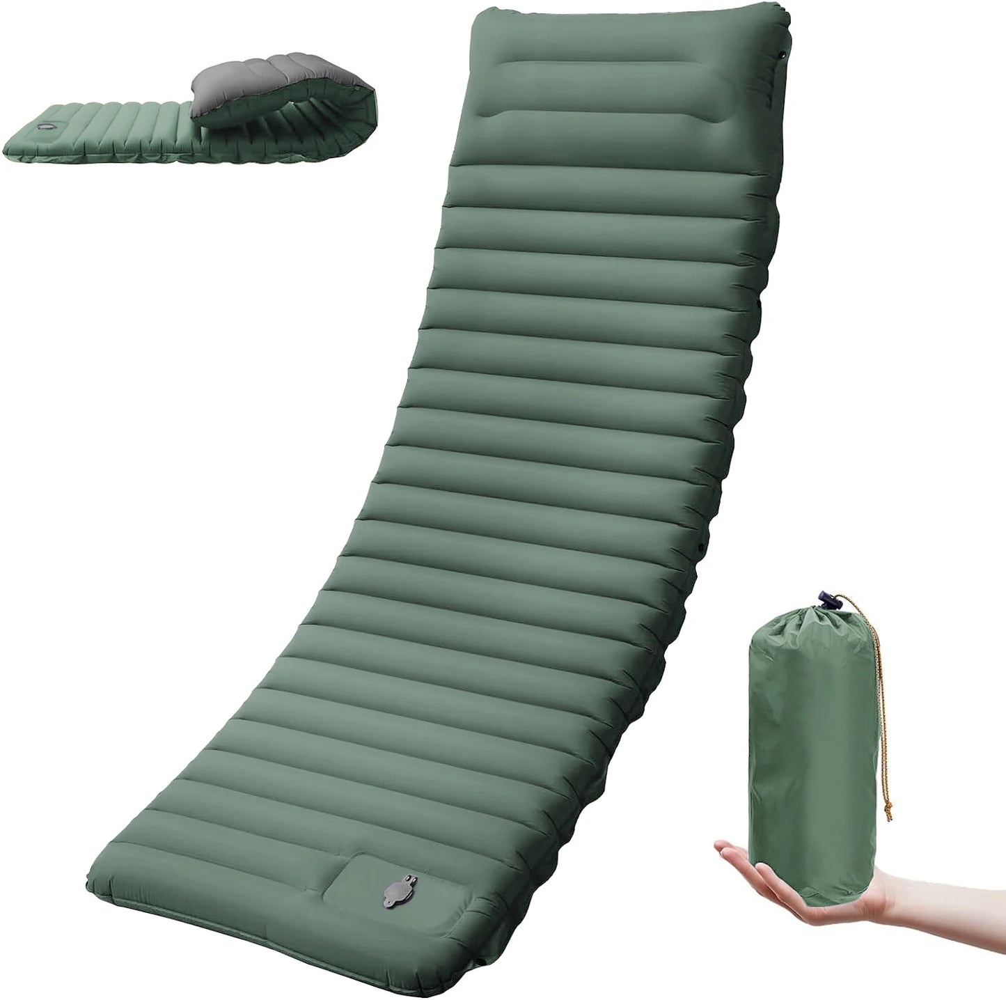 Extra Thick Camping Mat | 4-Inch Self-Inflating Pad for Comfort and Versatility