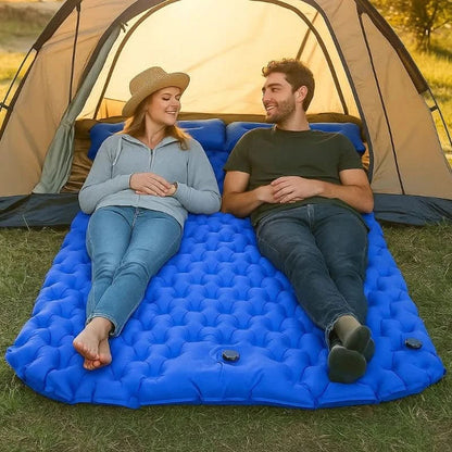 Ultralight Double Self-Inflating Trekking Mattress with Extra Wide Design | Ideal Comfort for Camping and Hiking