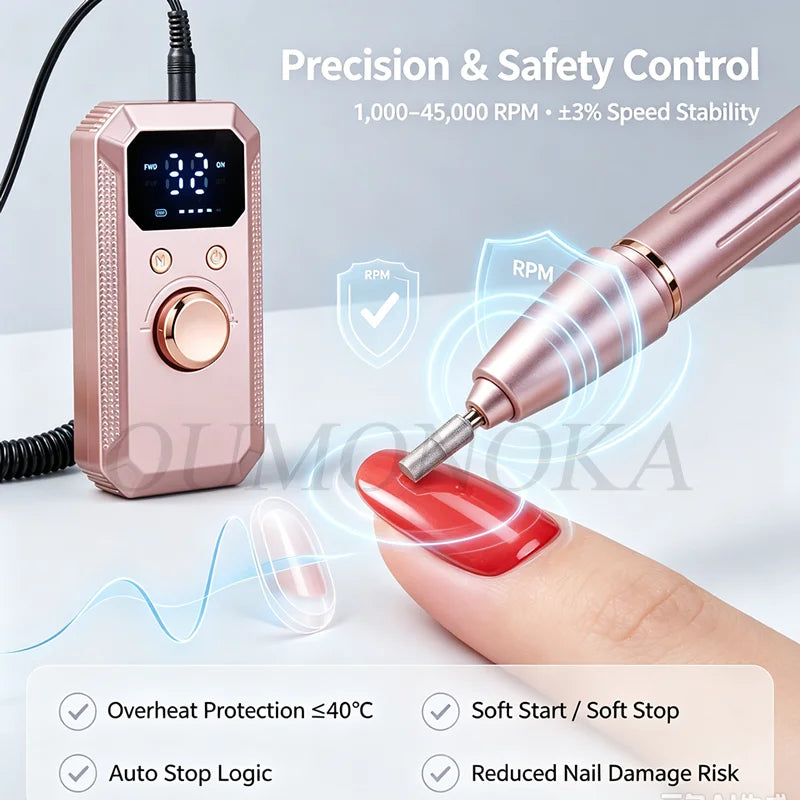 MaxDrive Pro | Smerigliatrice Elettrica per Unghie con Batteria Ricaricabile | Manicure Professionale per Bellezza Femminile 1