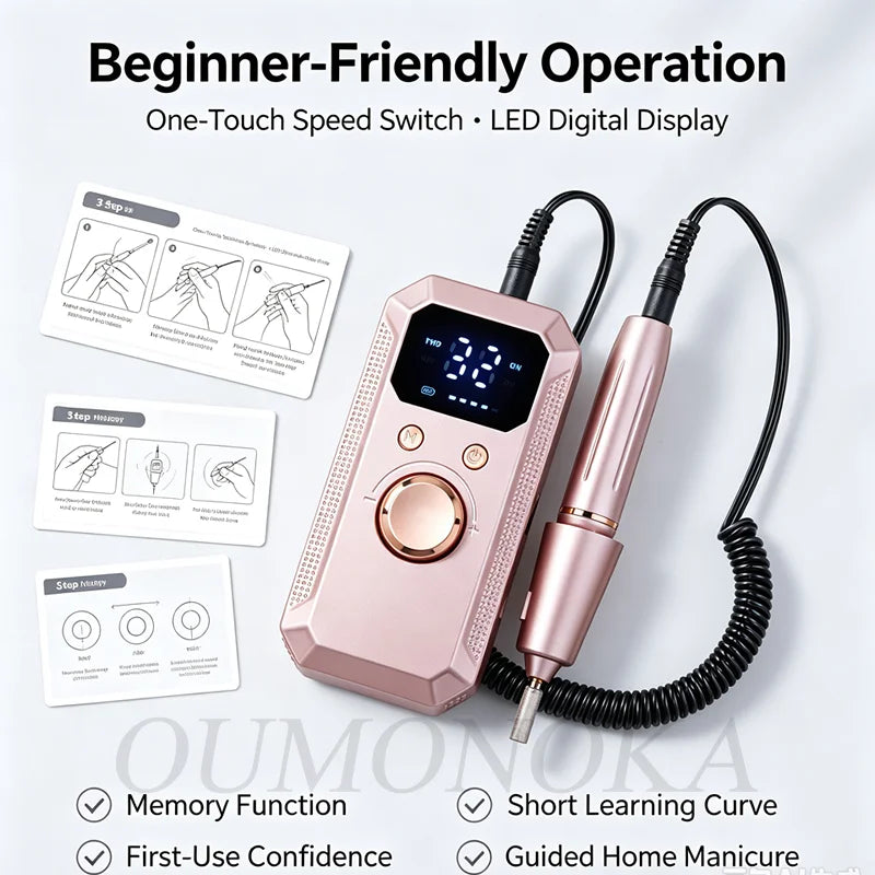 MaxDrive Pro | Smerigliatrice Elettrica per Unghie con Batteria Ricaricabile | Manicure Professionale per Bellezza Femminile 4