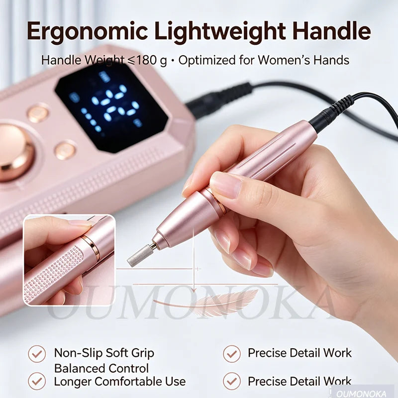 MaxDrive Pro | Smerigliatrice Elettrica per Unghie con Batteria Ricaricabile | Manicure Professionale per Bellezza Femminile 5