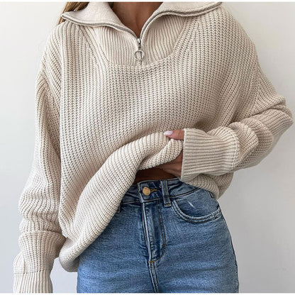 Mia | Comodo Maglione Oversize con Mezza Zip per Donna 3