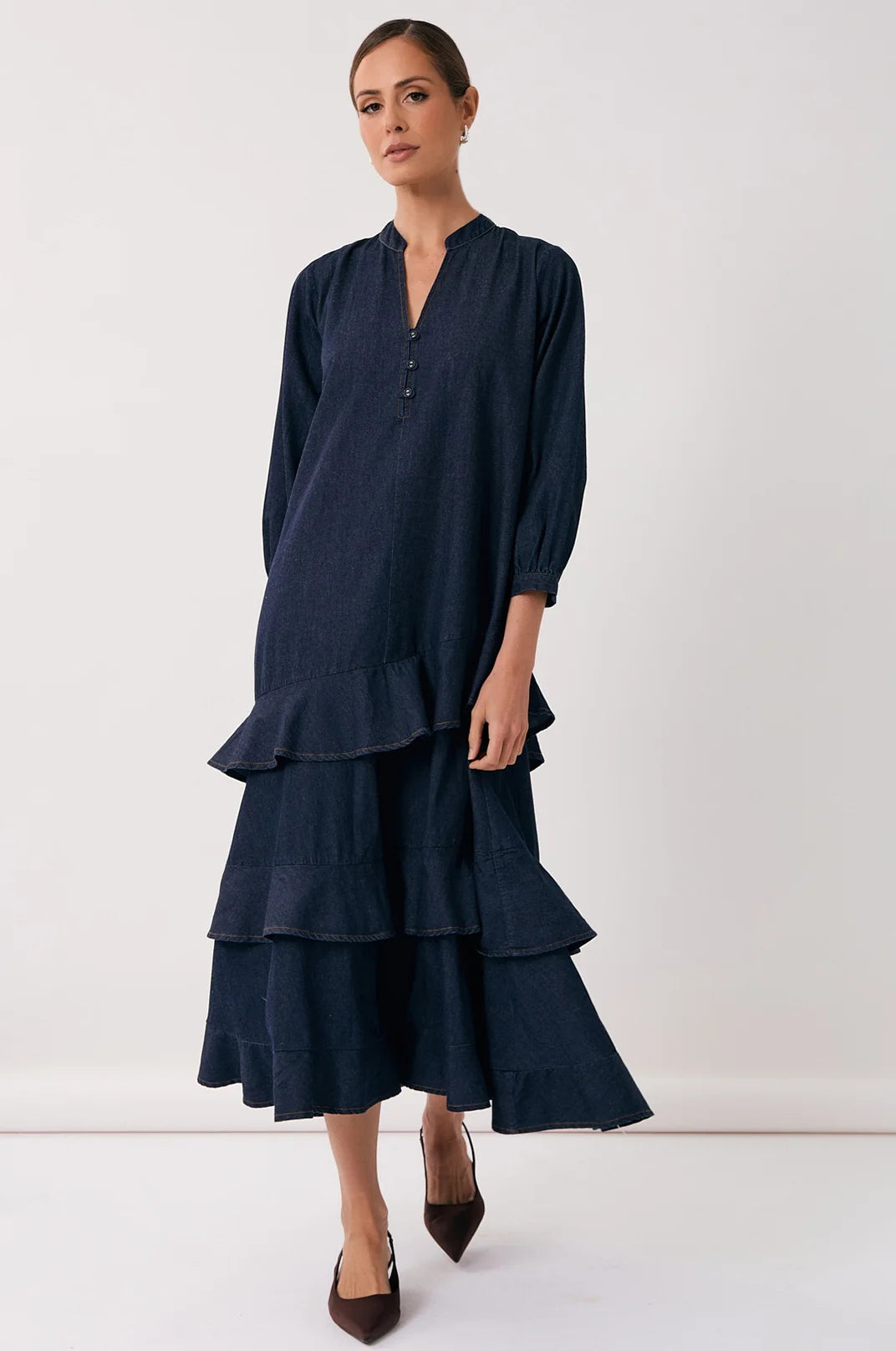 Mia | Elegante Abito Denim Leggero Per Donna 0