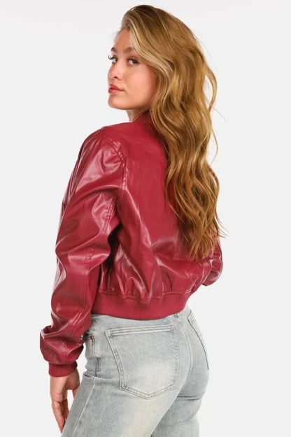 Mia | Elegante Bomber Nero in Pelle per Donna 3