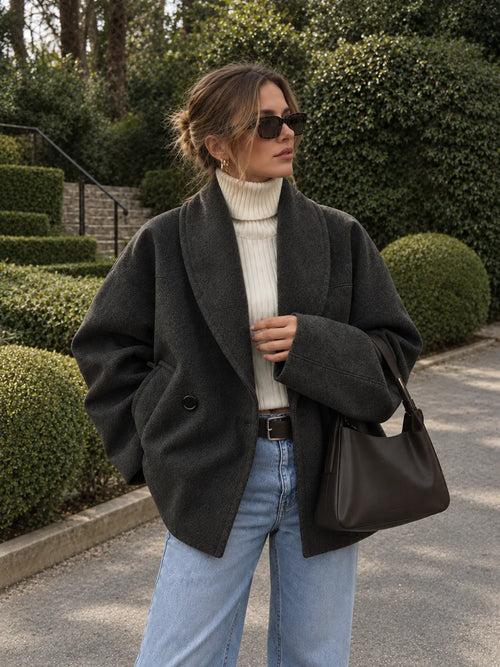 Mia | Elegante Cappotto Oversize in Tweed per Donna 0