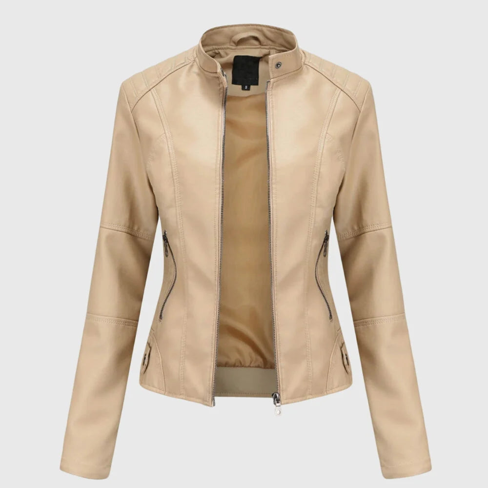 Mia | Elegante Giacca Di Pelle Donna Per Stagione Autunnale 0