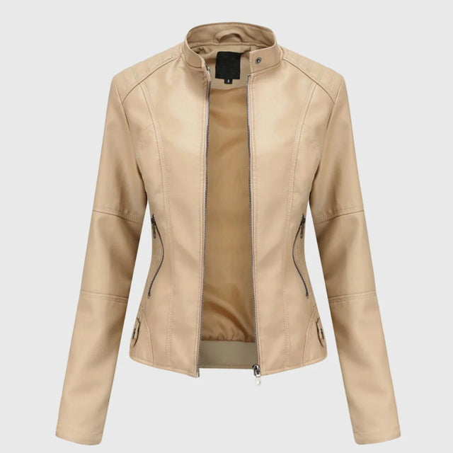 Mia | Elegante Giacca Di Pelle Donna Per Stagione Autunnale 0