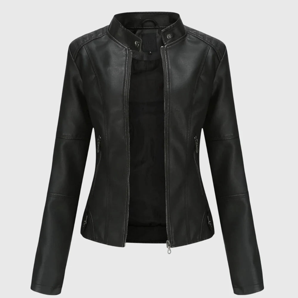 Mia | Elegante Giacca Di Pelle Donna Per Stagione Autunnale 1