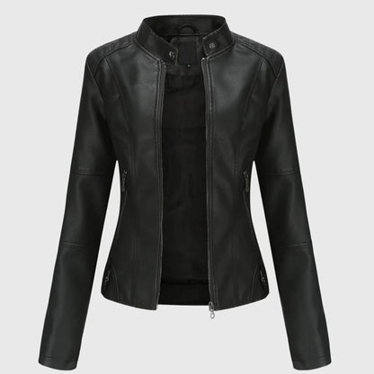 Mia | Elegante Giacca Di Pelle Donna Per Stagione Autunnale 1