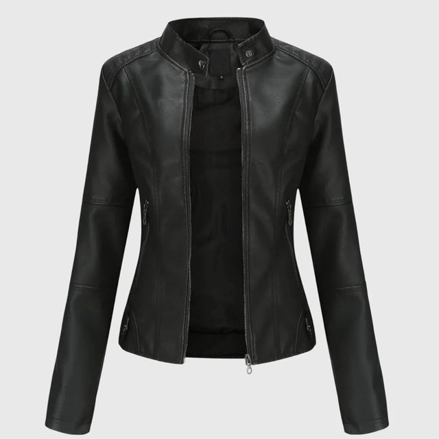 Mia | Elegante Giacca Di Pelle Donna Per Stagione Autunnale 0