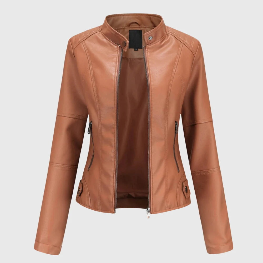 Mia | Elegante Giacca Di Pelle Donna Per Stagione Autunnale 3