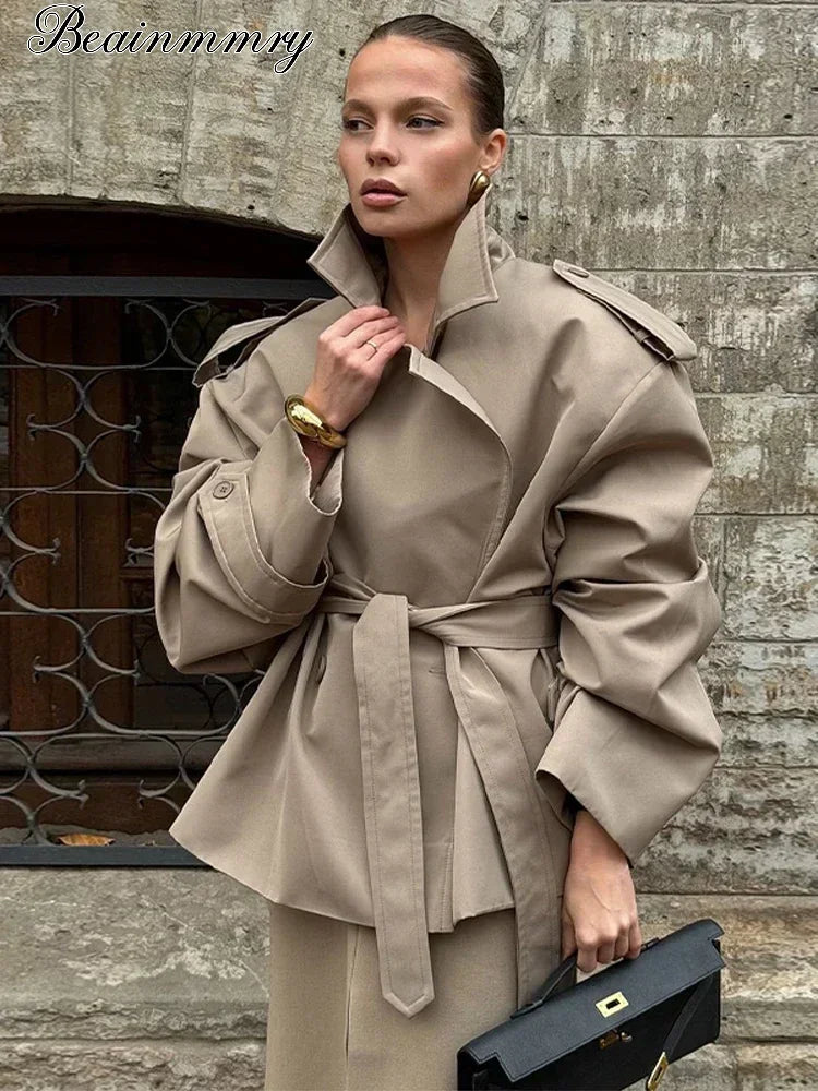 Mia | Elegante Trench Coat Antivento con Lacci 0