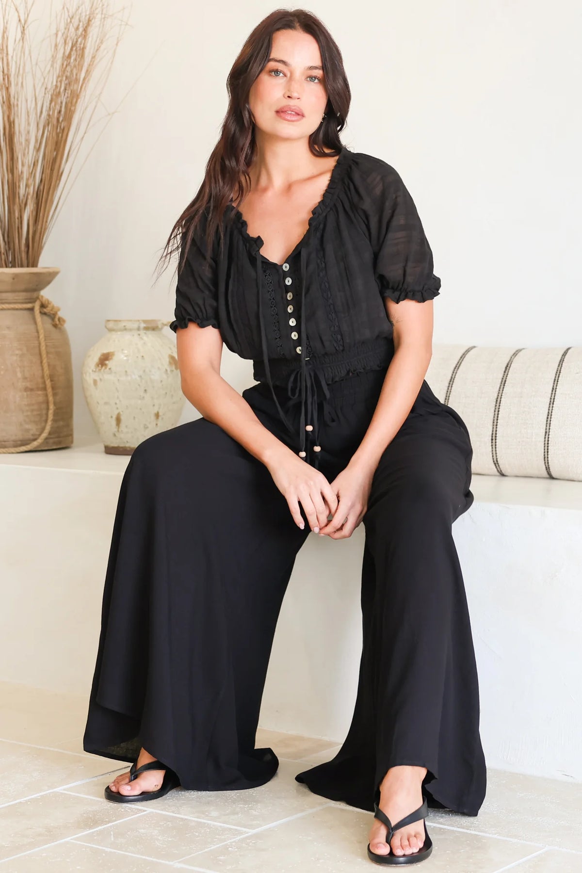 Mia | Eleganti Pantaloni a Vita Alta con Gamba Larga 1