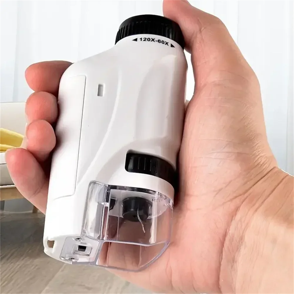 Microscopio Tascabile | Ingrandimento 60-120x con Luce LED | Ideale per Esperimenti Scientifici e Osservazione di Campioni Biologici 3
