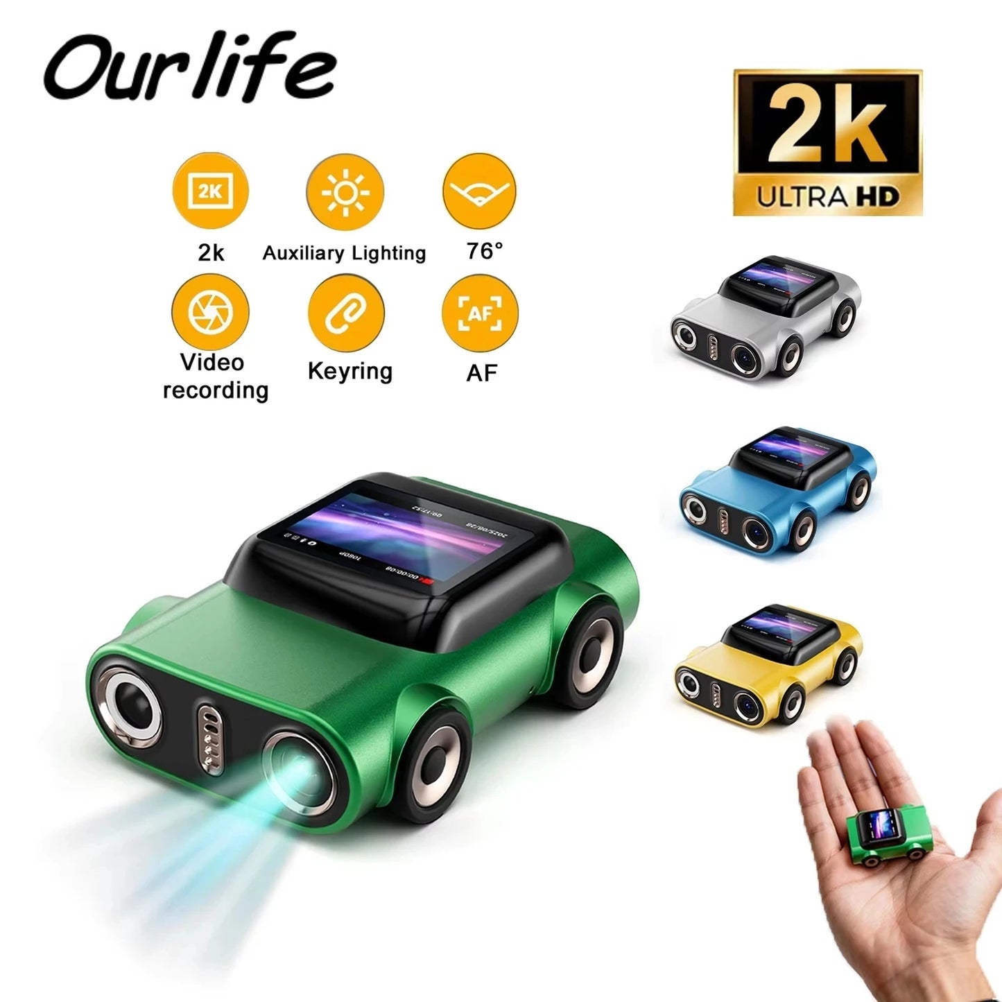 Mini Action Camera | Videoregistratore 2K con Schermo LCD da 1,0 | Design Portatile per Foto e Video Nitidi 0