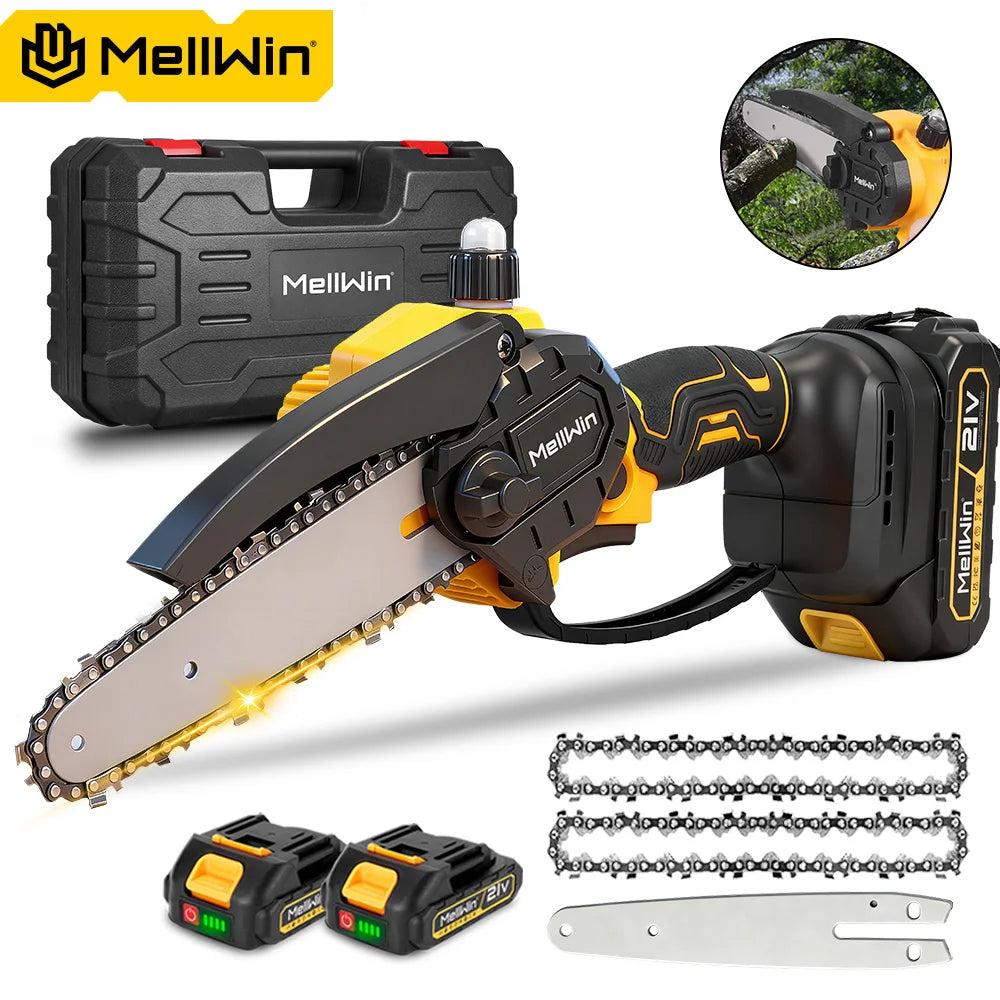 6-Inch Battery-Powered Mini Electric Chainsaw with Portable Design | Ideal for Pruning and Wood Cutting
