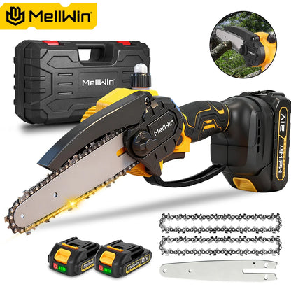6-Inch Battery-Powered Mini Electric Chainsaw with Portable Design | Ideal for Pruning and Wood Cutting