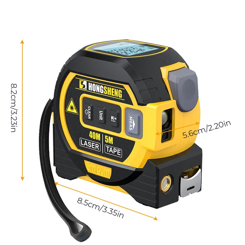 Misuratore Laser 3 in 1 con Metro a Nastro e Linee Incrociate - Strumento Versatile per Misurazioni Accurate 3