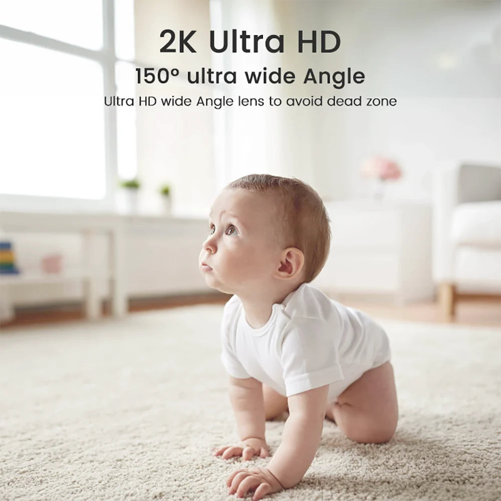 Monitor WiFi 4MP | Telecamera di Sicurezza con Visione Notturna e Rotazione 360° | Sorveglianza Completa per il Tuo Bambino 1