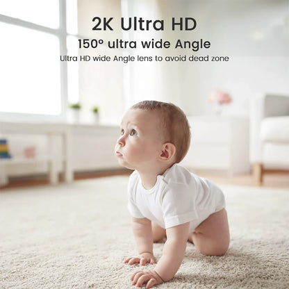 Monitor WiFi 4MP | Telecamera di Sicurezza con Visione Notturna e Rotazione 360° | Sorveglianza Completa per il Tuo Bambino 1