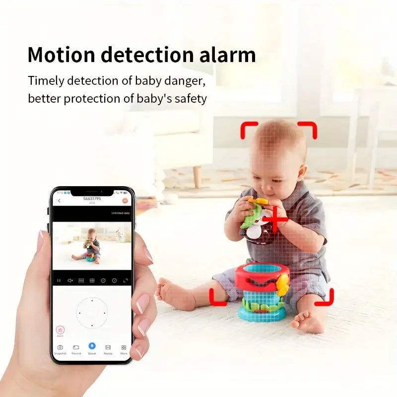 Monitor WiFi 4MP | Telecamera di Sicurezza con Visione Notturna e Rotazione 360° | Sorveglianza Completa per il Tuo Bambino 3