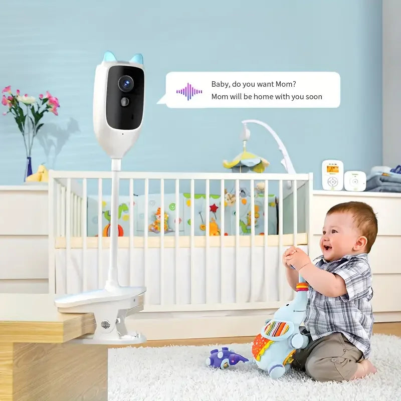Monitor WiFi 4MP | Telecamera di Sicurezza con Visione Notturna e Rotazione 360° | Sorveglianza Completa per il Tuo Bambino 4