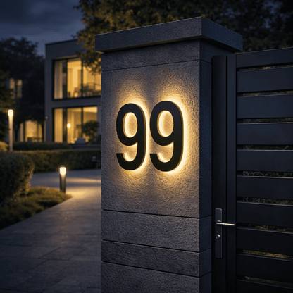 Numeri Civici LED da Esterno Personalizzati con Design Elegante e Illuminazione IP68 per Visibilità Notturna 0