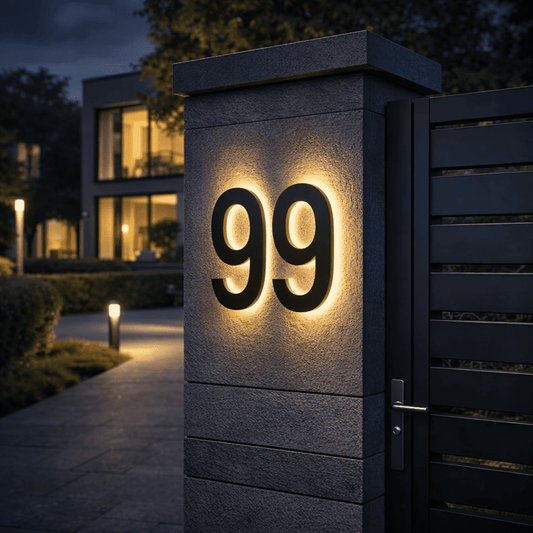 Numeri Civici LED da Esterno Personalizzati con Design Elegante e Illuminazione IP68 per Visibilità Notturna 0