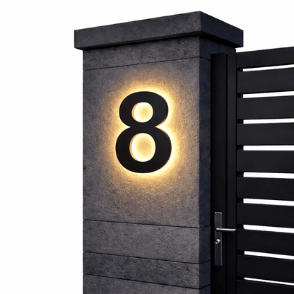 Numeri Civici LED da Esterno Personalizzati con Design Elegante e Illuminazione IP68 per Visibilità Notturna 12
