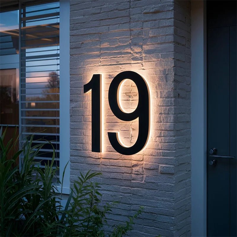 Numeri Civici LED da Esterno Personalizzati con Design Elegante e Illuminazione IP68 per Visibilità Notturna 2