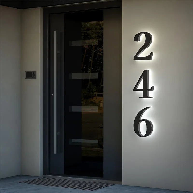 Numeri Civici LED da Esterno Personalizzati con Design Elegante e Illuminazione IP68 per Visibilità Notturna 4