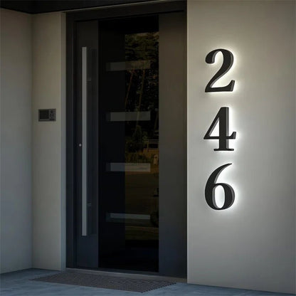 Numeri Civici LED da Esterno Personalizzati con Design Elegante e Illuminazione IP68 per Visibilità Notturna 4