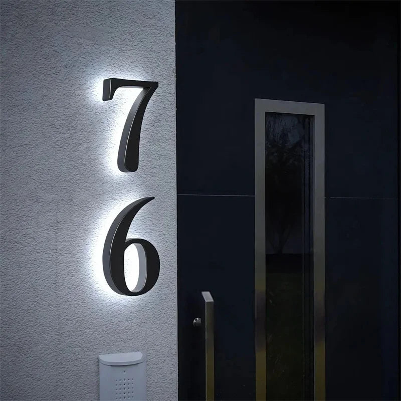Numeri Civici LED da Esterno Personalizzati con Design Elegante e Illuminazione IP68 per Visibilità Notturna 5