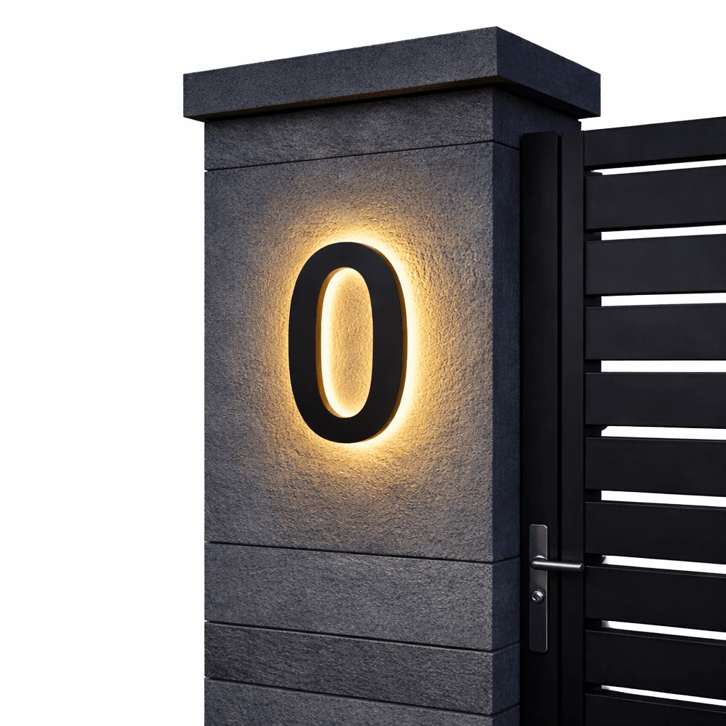 Numeri Civici LED da Esterno Personalizzati con Design Elegante e Illuminazione IP68 per Visibilità Notturna 7