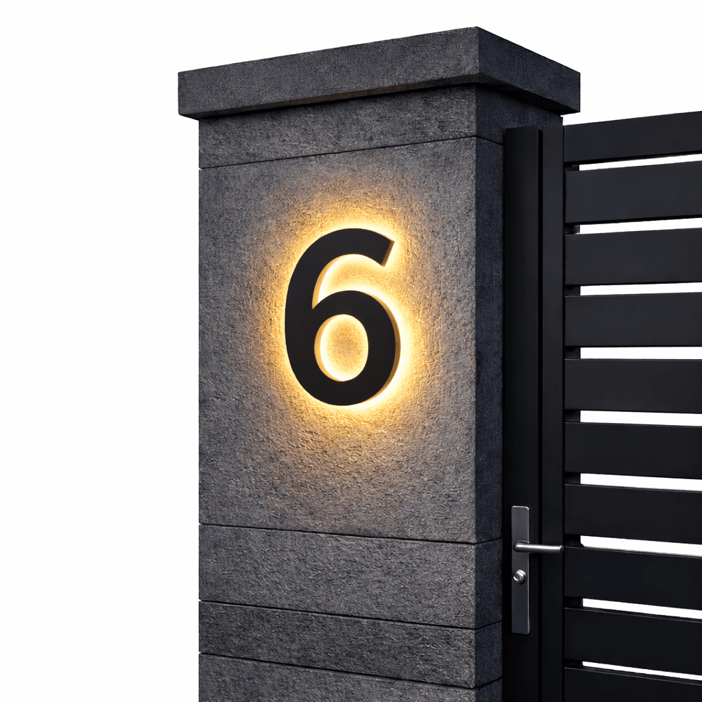 Numeri Civici LED da Esterno Personalizzati con Design Elegante e Illuminazione IP68 per Visibilità Notturna 9