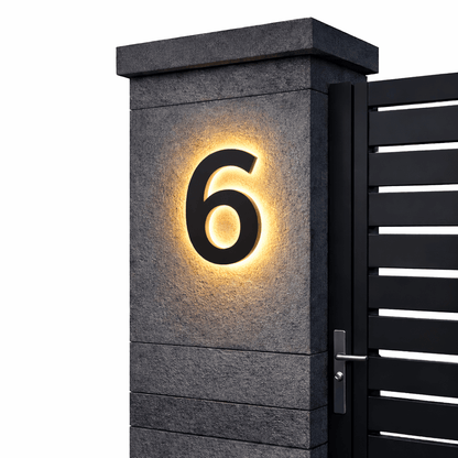 Numeri Civici LED da Esterno Personalizzati con Design Elegante e Illuminazione IP68 per Visibilità Notturna 9